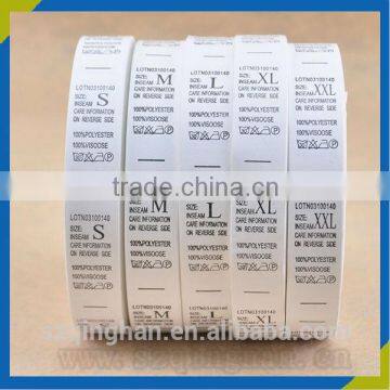 wholesale Custom t-shirt size label printing label neck label