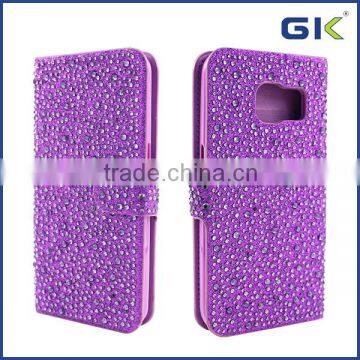 [GGIT] Raindrops Pattern Flip Cover With Diamond For Samsung Galaxy S6 Leather Case
