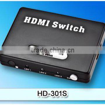 full HD video and audio transmission /720p, 1080i and 1080p/3 in 1 output mini HDMI switch