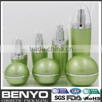 ball shape custom color double wall acrylic cosmetic bottles and jars