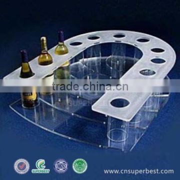 U shape clear acrylic wine display racks