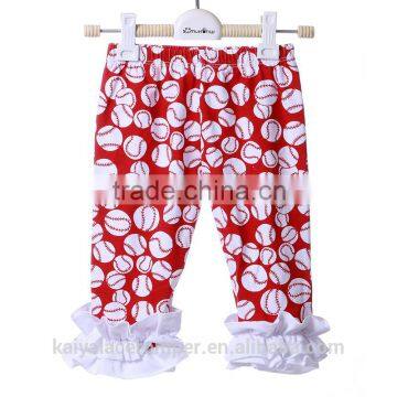 wholesale ruffle pants baseball icing baby leggings for kid pants 2016