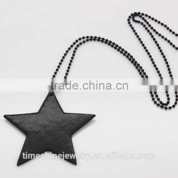 Wholesale Zinc Alloy Black Color Star Charm Pendant Necklace