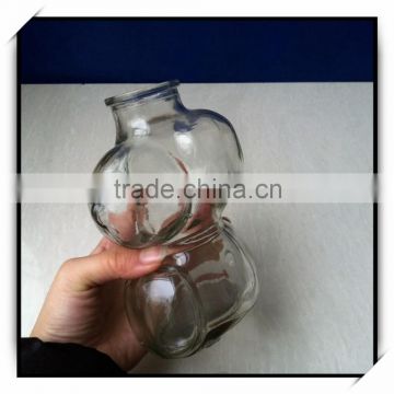 400ml dog shape glass candy jar wholesale with cork lid