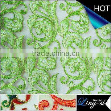 China Floral Printed Organza Fabric for Decoration