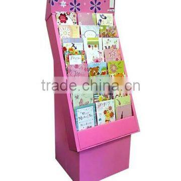 Retail Cardboard Display Stand Shelves With UV Coating for Greeting Card