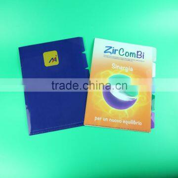Professional Custom-made multipage folder, A4 pp file bag for paper file, L shape folder with individual tabs