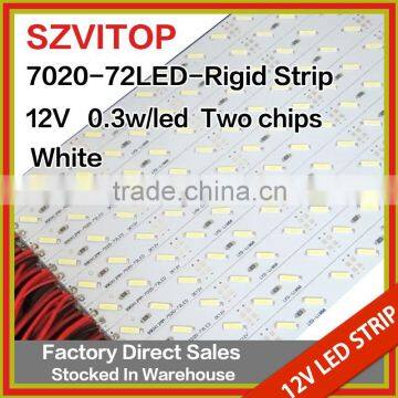 SV Dc 12V LED STRIP Super Bright 7020 72LEDs Rigid Strip White Light Two Chip Non-waterproof 12mm Width PCB 14.4W