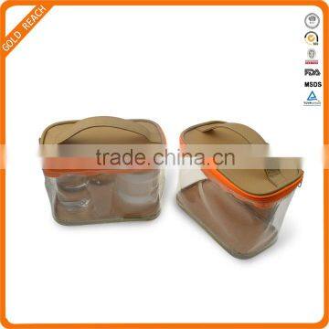 PVC Plastic Type and Zipoer Top Sealing Cosmetic Bags
