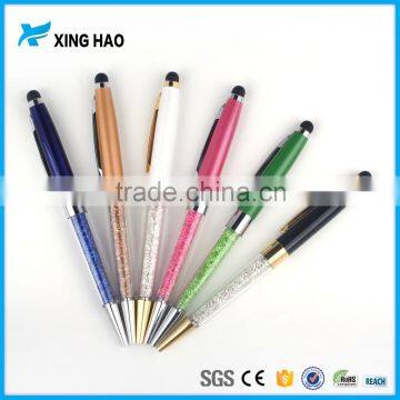 Personalized logo items classical stylus touch pen with crystal wholesale crystal ball pen