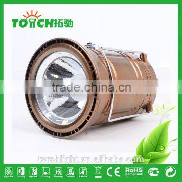 New Design Solar Lantern Outdoor Camping Light Golden Color Rechargeable Camp Lamp Torch Multifunctional Torch photo-2