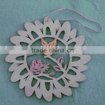 Wooden flower ornament