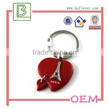 Heart Shape Eiffel Tower Metal Keychain