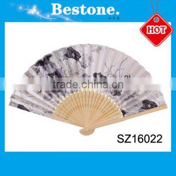 Cheap custom advertising wooden hand fan