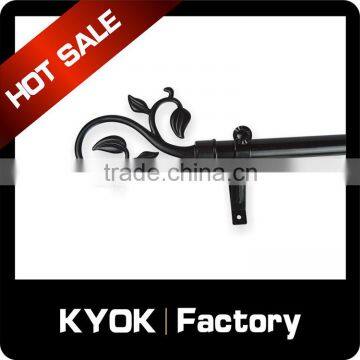 KYOK black color window curtain finials ,wrought iron curtain finials,22/25mm black color curtain finials