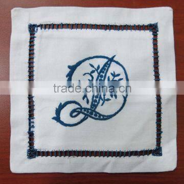 Hand embroidered lavender sachet/bag/pillow-monogram(design #78)