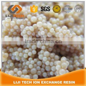 A polystyrene matrix macroporous cation exchange resin