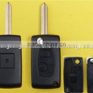 Keyless Entry Peugeot 2 button flip remote car key shell cover case