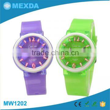Unisex wholesale pvc strap stainless steel back custom kids watches