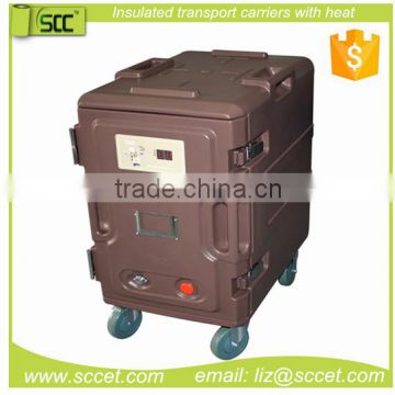 Insulated transport carriers with heat, Heat food carrier for warm in catering