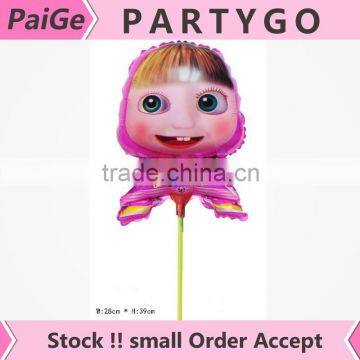 Wholesale 14.5inhc Martha balloon with stick and cup small cartoon helium balloon for party decoration