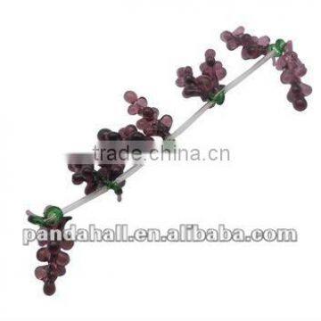 Handmade Lampwork Beads, Grape, Purple, (LAMP-Q014-1)