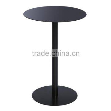 Small round metal table, metal side table, coffee table beside sofa