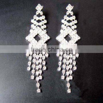 long earrings with rhinestone