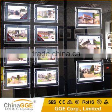 Double Sides Real Estate Agent Sign LED Window Display Magnetic Light Pockets Shadow Box LED Light Kit