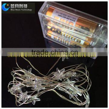 long life time 3AA battery operated copper wire star light PVC material with transparent lead wire