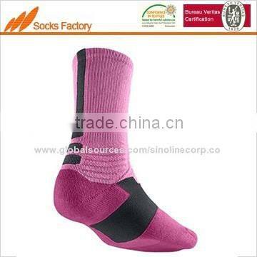 Men's and women's functional sports outdoor socks rose red color