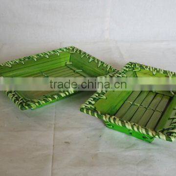 Woven Small Bamboo Basket Tray