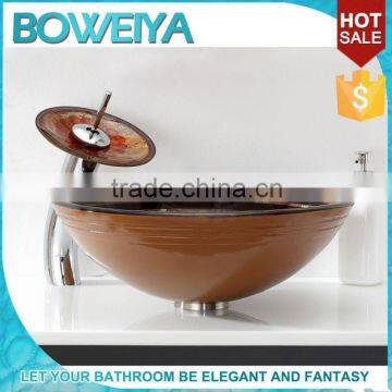 High Hardness Shower Bathroom Curved Hand Blown Pottery Corner Sinks