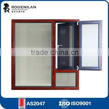 Rogenilan 1314 Series Thermal Break Aluminium Cladding Wood Casement Window photo-3