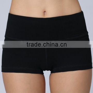 Breathable and durable nylon and spandex four way stretch plain black sport shorts