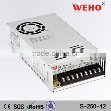 S-250-12 with CE RoHS approved 12v 20a ac to dc power supply