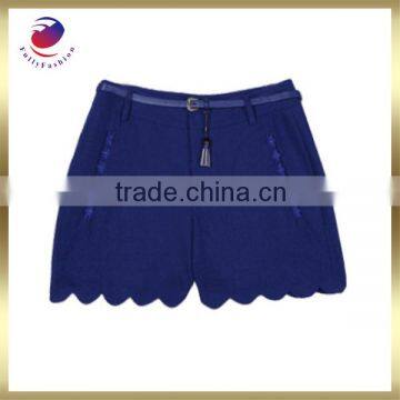 wholesale ruffle pants blue causal hot style high fashion