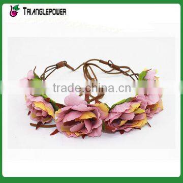 Graceful fabric rose flower bando lace-up flower headband