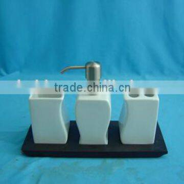 Made in China ceramic soap dish cheap bathroom furniture set soap dispenser