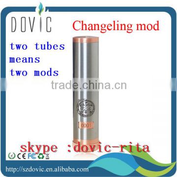 Surprise !!! stainless +copper 2 tubes e cig mod changeling mod changeling mod clone