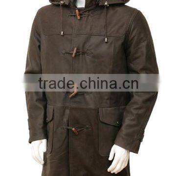 top quality and fashionable men long leather coat