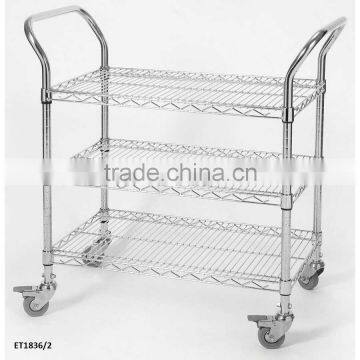 Carbon steel chrome plated Wire Catering mesh Trolleys TR-01