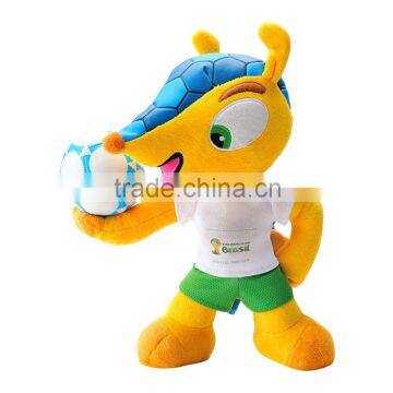 St polyester material type Olympics mascot pangolin toy with Brazil football