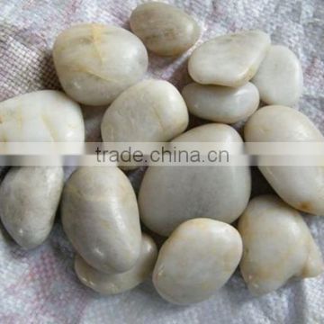 white polished pebbles