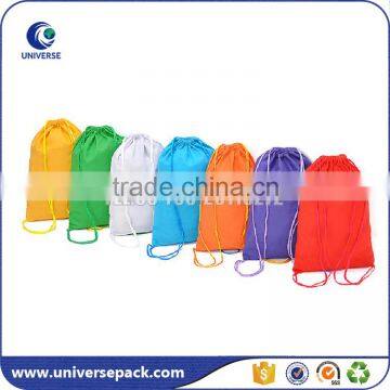 Customized colorful plain nylon bag witjh drawstring