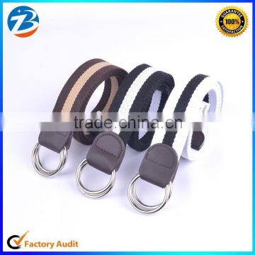 Fashion Style Low Price Wholesale Original Double Loop Buckle Men's Stock Fabric Belts