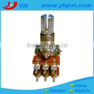 jiangsu 13mm dual gang rotary volume control 10k linear potentiometer