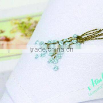 Flower design with hand embroidery handkerchief