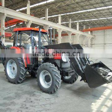 75HP 4x4 4WD Tractor with TZ-8 Front end loader and LW-8 Backhoe