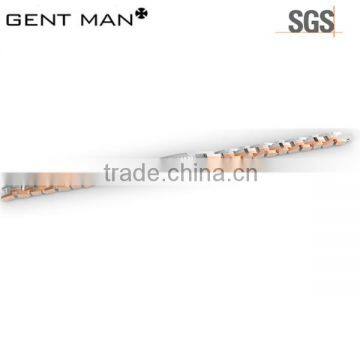 Rose Gold Italian Style CZ Inlay Men High Quality Jewelry Bracelet